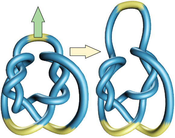 Laplacian surface editing of a knot, with interference handling